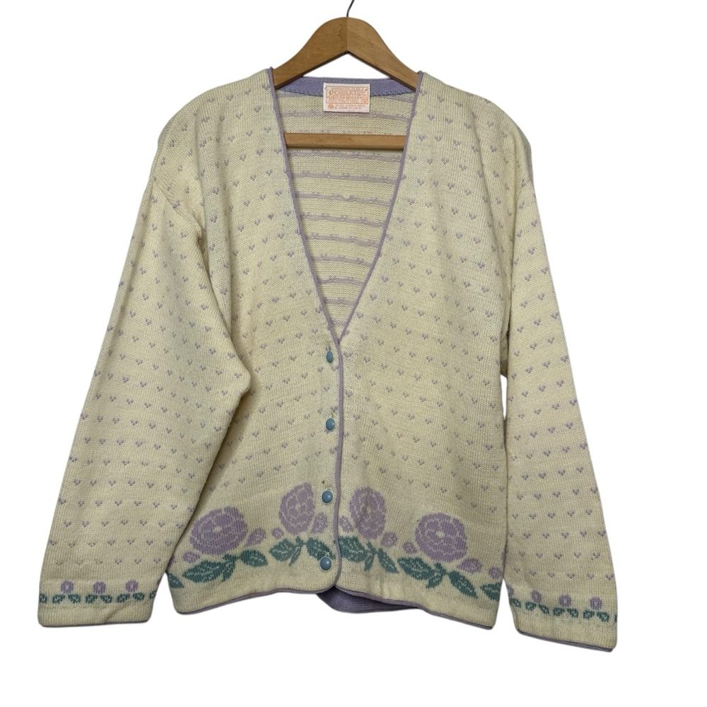 PENDLETON 90s lavender floral cardigan
